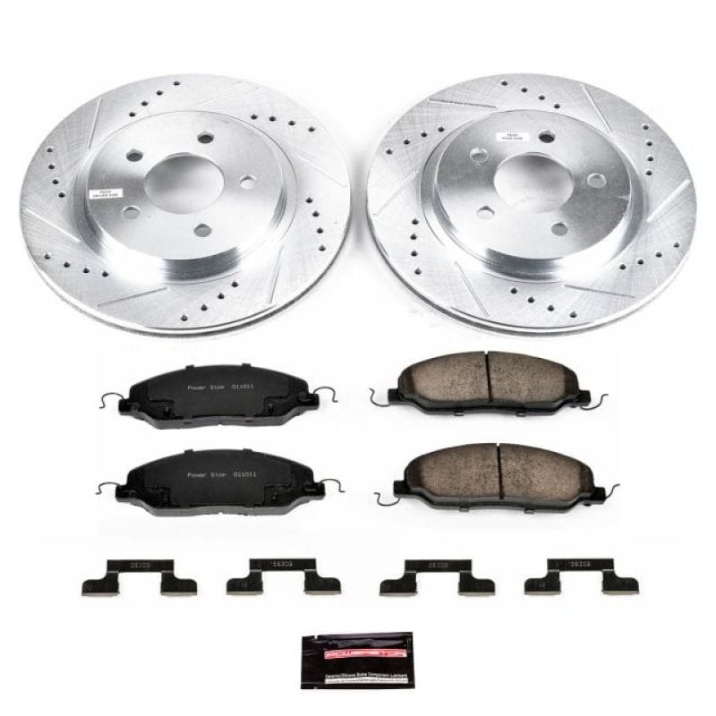 PowerStop — Z23 Daily Driver Carbon-Fiber Ceramic Brake Pad and Drilled & Slotted Rotor Kit