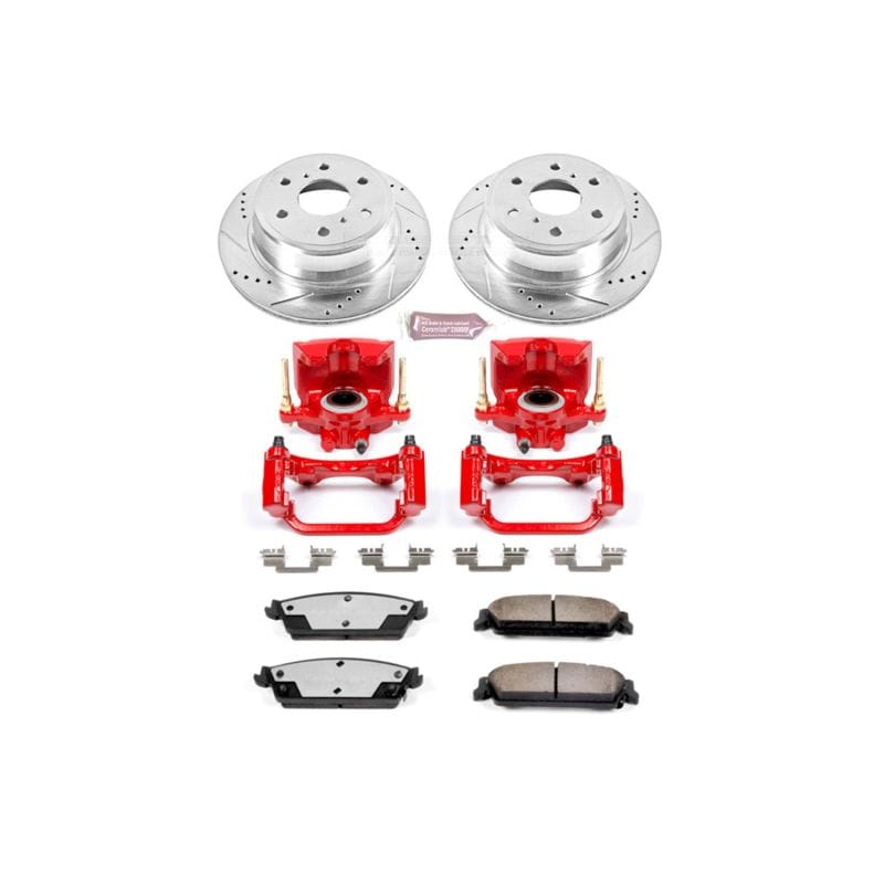 PowerStop — Z36 Truck and SUV Ceramic Brake Pad, Drilled & Slotted Rotor, and Caliper Kit