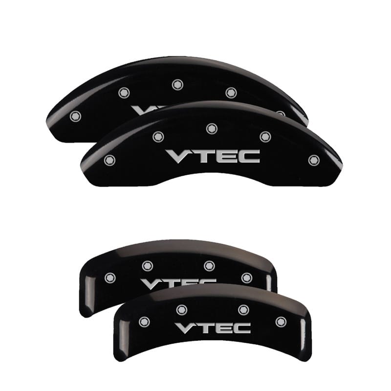 MGP — Set of 4 caliper covers, Engraved Front and Rear: Vtech, Black powder coat finis