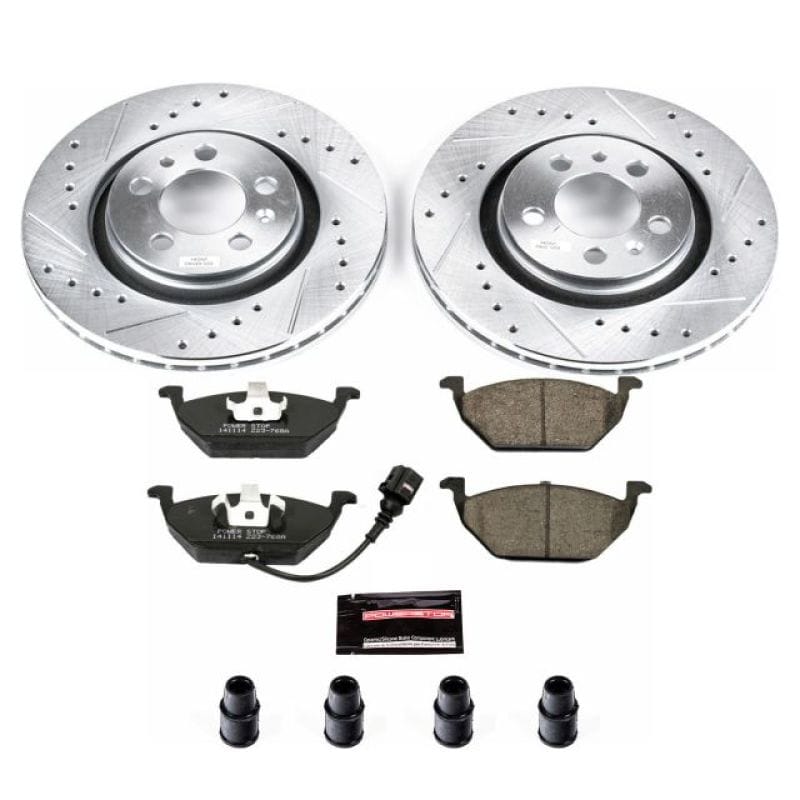 PowerStop — Z23 Daily Driver Carbon-Fiber Ceramic Brake Pad and Drilled & Slotted Rotor Kit