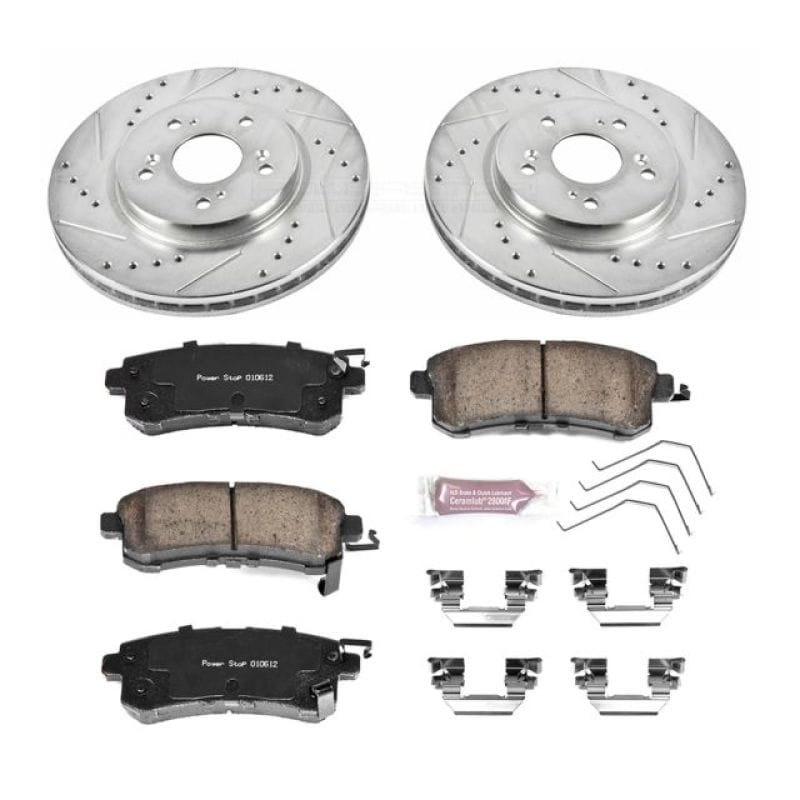 PowerStop — Z23 Daily Driver Carbon-Fiber Ceramic Brake Pad and Drilled & Slotted Rotor Kit