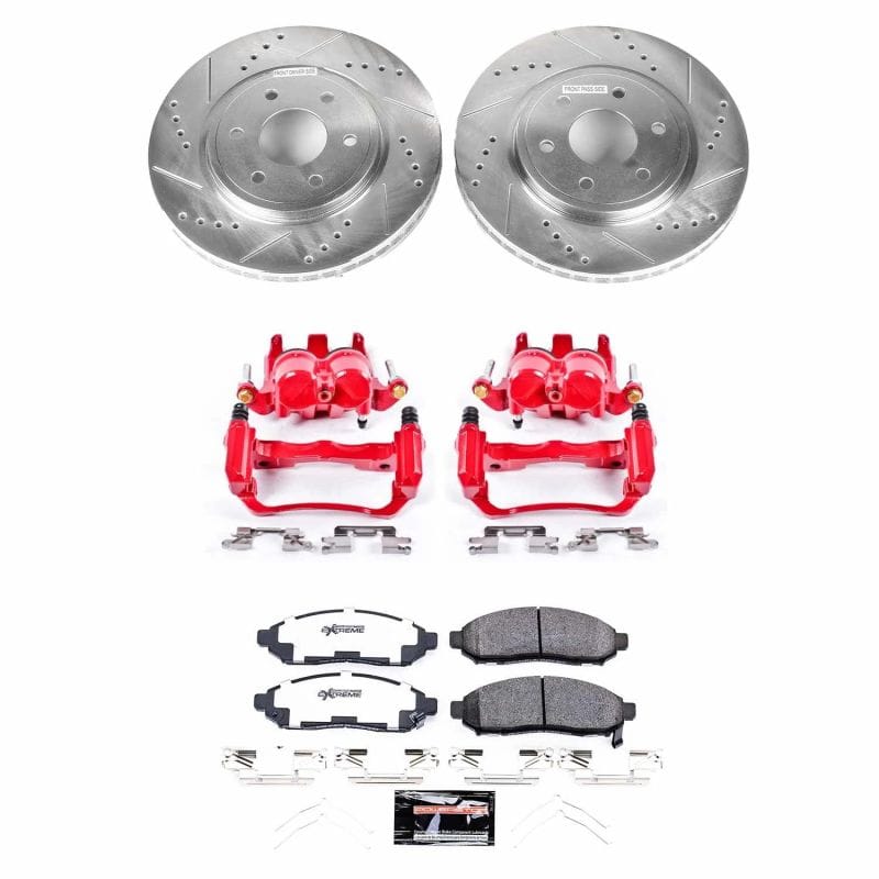 PowerStop — Z36 Truck and SUV Ceramic Brake Pad, Drilled & Slotted Rotor, and Caliper Kit