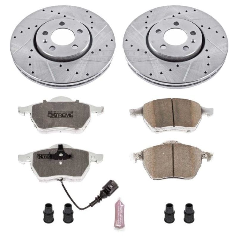 PowerStop — Z26 Street Performance Ceramic Brake Pad and Drilled & Slotted Rotor Kit