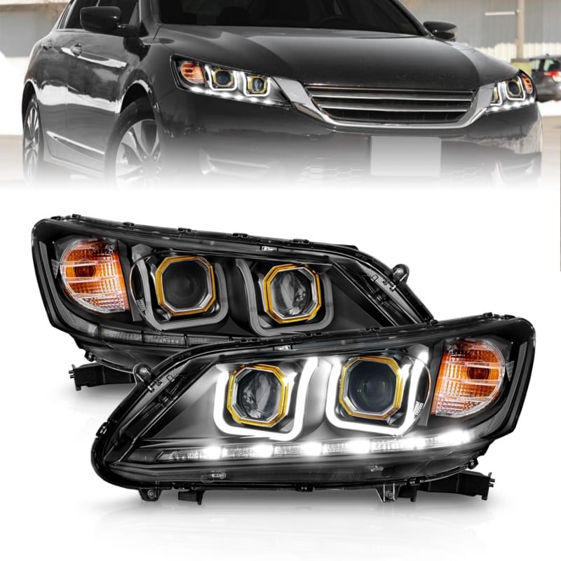 ANZO — ANZO 2013-2015 Honda Accord (4dr ONLY) Projector Headlights w/ U-Bar Black
Head Light Set
HdLtSet