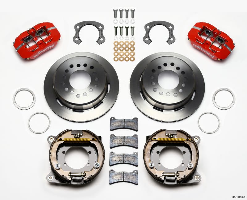 Wilwood — KIT,REAR,DISC/DRUM,FORD 8.8 SPECIAL,3.15 BRNG,2.50 OFF,1PC,RED