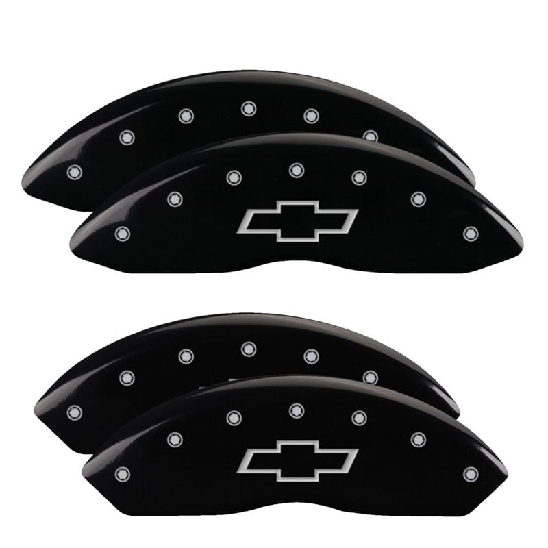 MGP — Set of 4 caliper covers, Engraved Front and Rear: Bowtie, Black powder coat fini