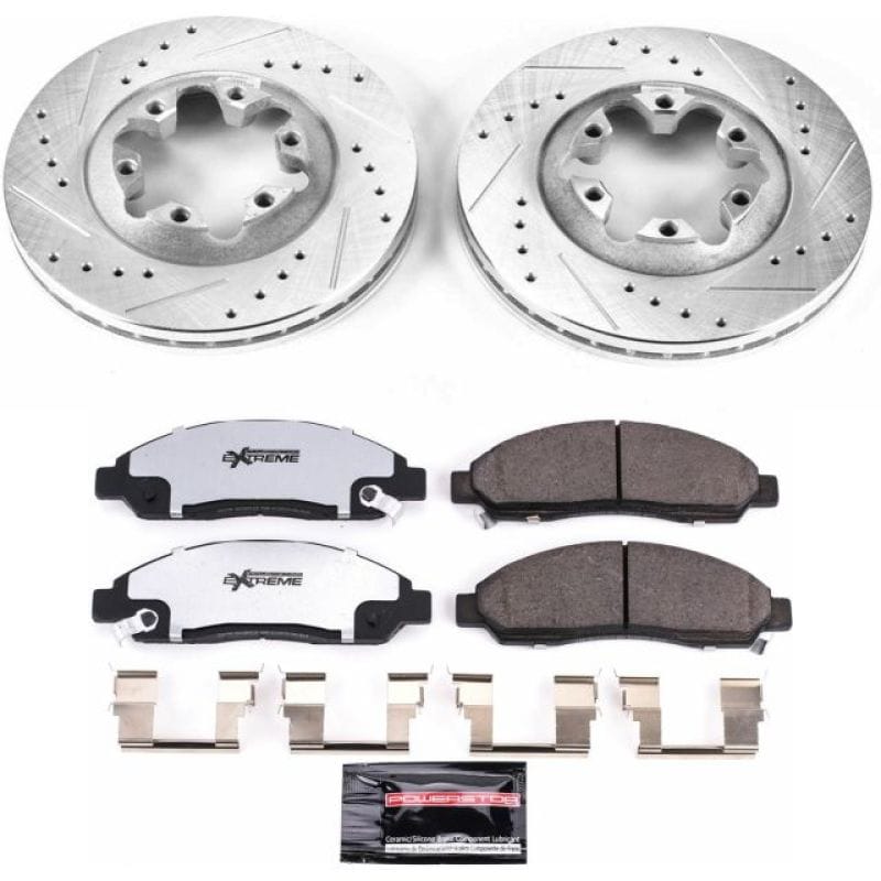 PowerStop — Z36 Truck and SUV Carbon-Fiber Ceramic Brake Pad and Drilled & Slotted Rotor Kit