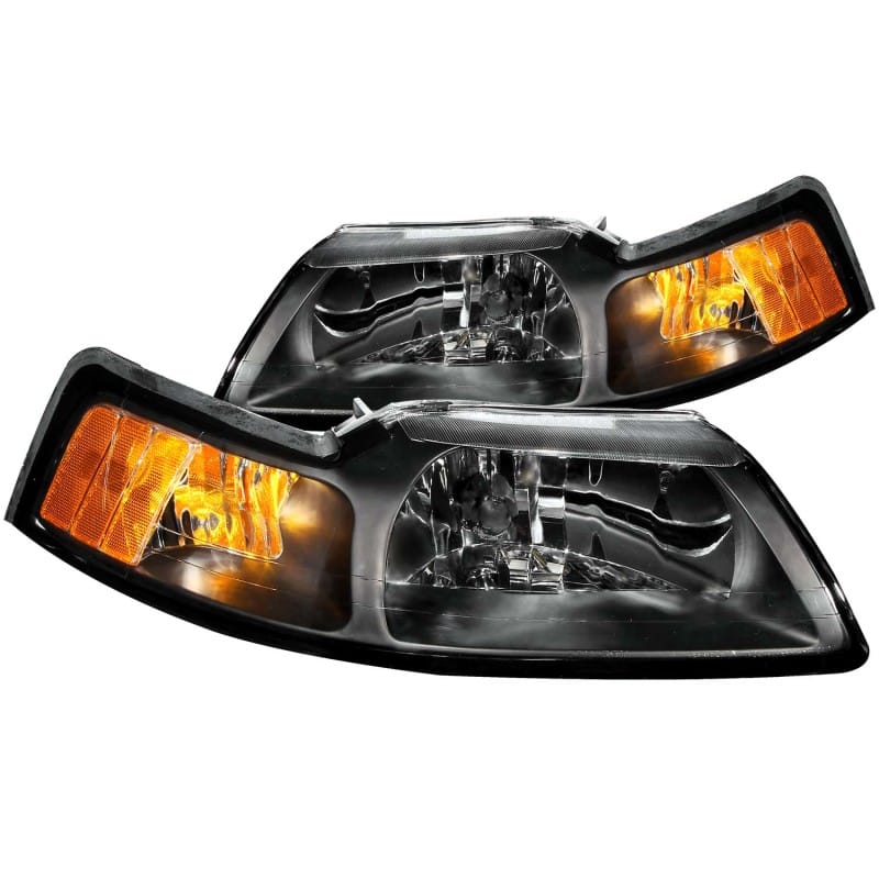 ANZO — ANZO 1999-2004 Ford Mustang Crystal Headlights Black
Head Light Set
HdLtSet