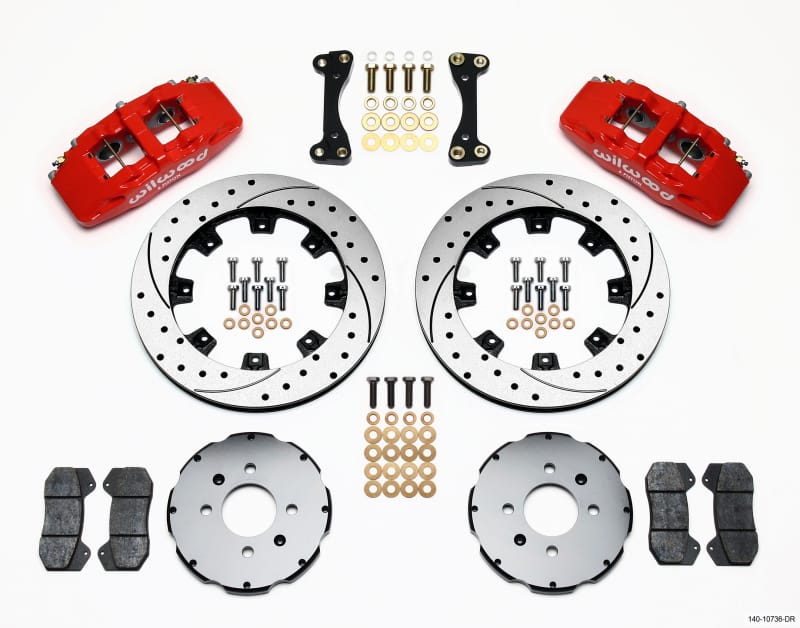 Wilwood — KIT,FRONT,CIVIC,W/OEM 240mm ROTOR,DP6,DRILLED,RED