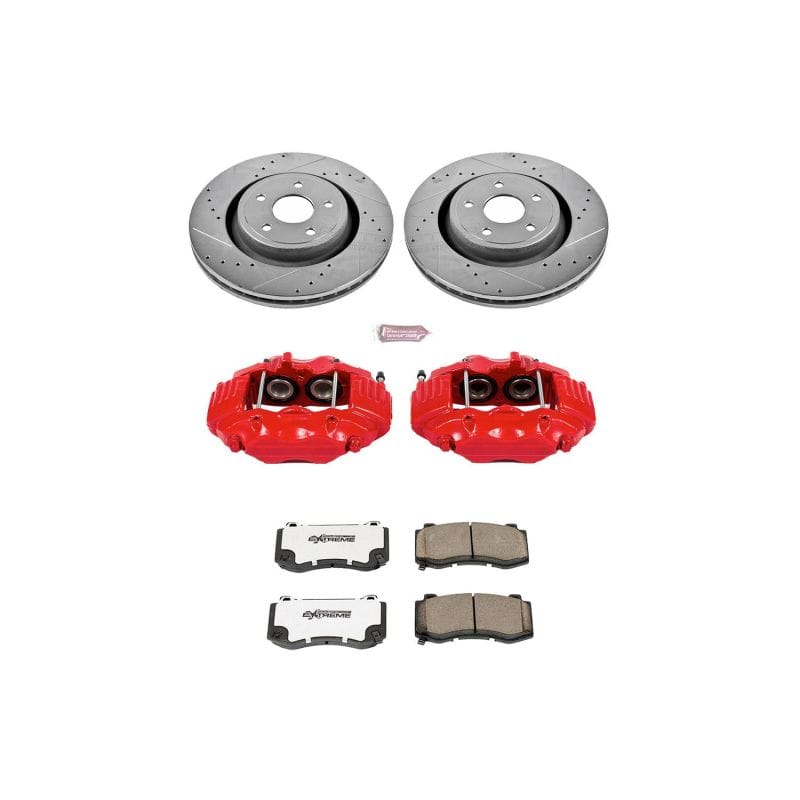 PowerStop — Z26 Street Performance Ceramic Brake Pad, Drilled Slotted Rotor, and Caliper Kit