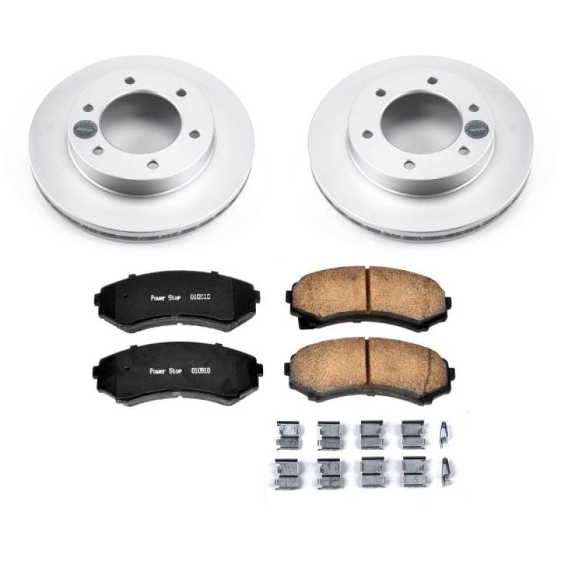 PowerStop — Genuine Geomet Coated Rotor and Low-Dust Ceramic Brake Pad Kit