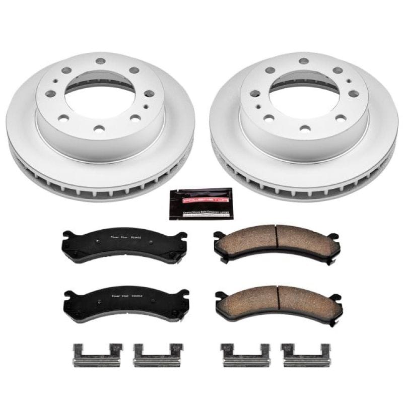 PowerStop — Genuine Geomet Coated Rotor and Low-Dust Ceramic Brake Pad Kit