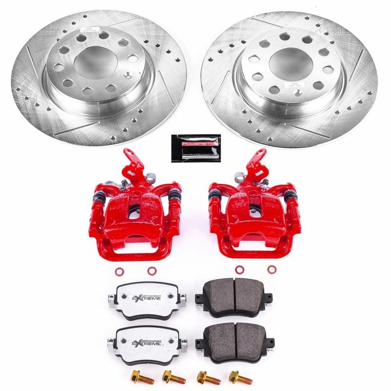 PowerStop — Z26 Street Performance Ceramic Brake Pad, Drilled Slotted Rotor, and Caliper Kit