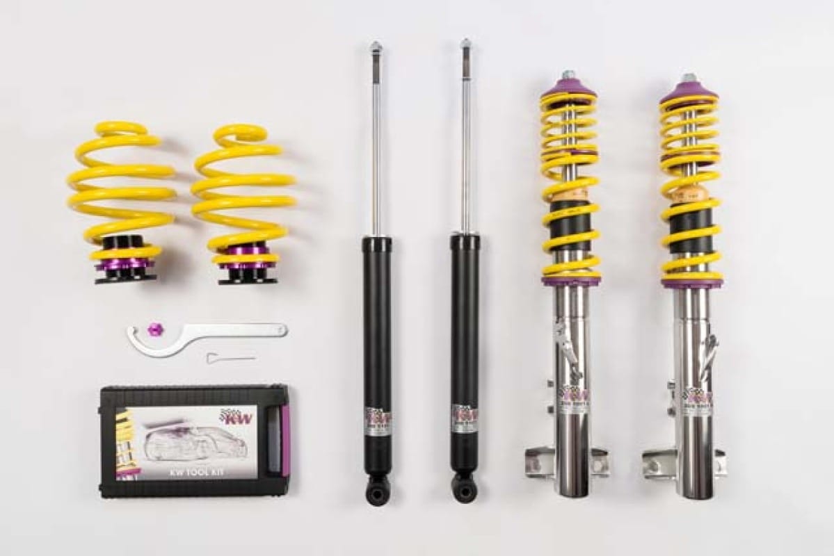 KW — Height adjustable stainless steel coilover system with pre-configured damping
KW COILOVER KIT V1 - 10220011