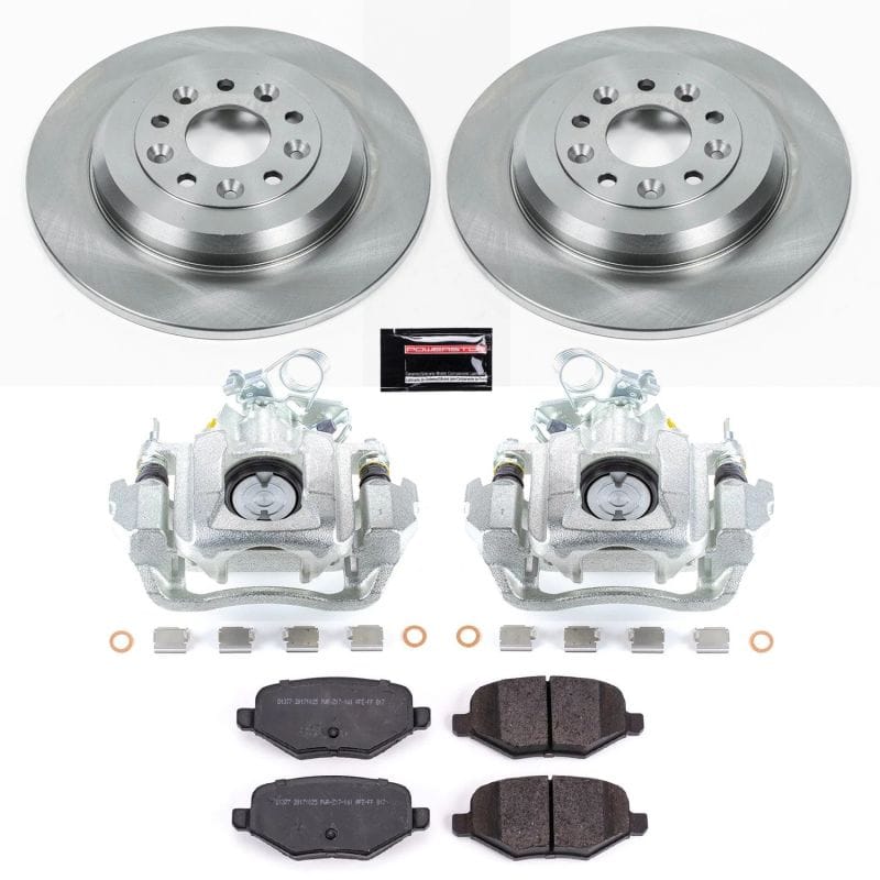 PowerStop — OE Stock Replacement Low-Dust Ceramic Brake Pad, Rotor and Caliper Kit