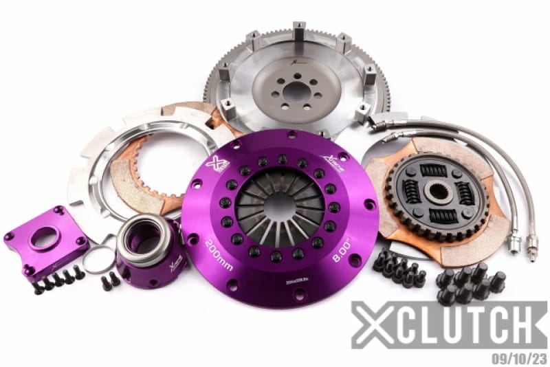 XCLUTCH — Clutch Kit Inc Chromoly Flywheel + HRB; 8" Twin Sprung Ceramic Clutch Discs