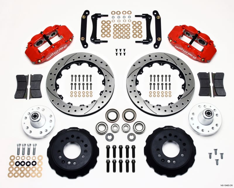 Wilwood — KIT,FRONT,CAMARO,70-78,FNSL6R,BIG BRAKE 12.88 ROTOR,DRILL,RED