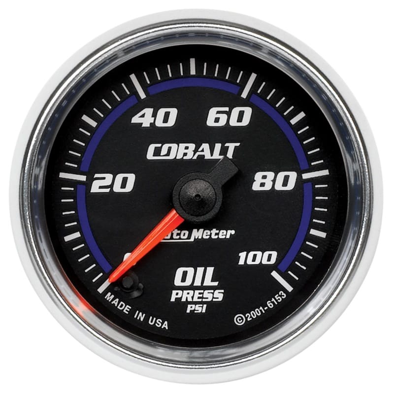AutoMeter — GAUGE, OIL PRESSURE, 2 1/16", 100PSI, DIGITAL STEPPER MOTOR, COBALT