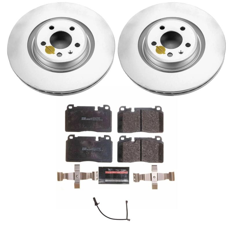 PowerStop — Genuine Geomet Coated Rotors, ECE-R90 Brake Pads + Hardware Kit