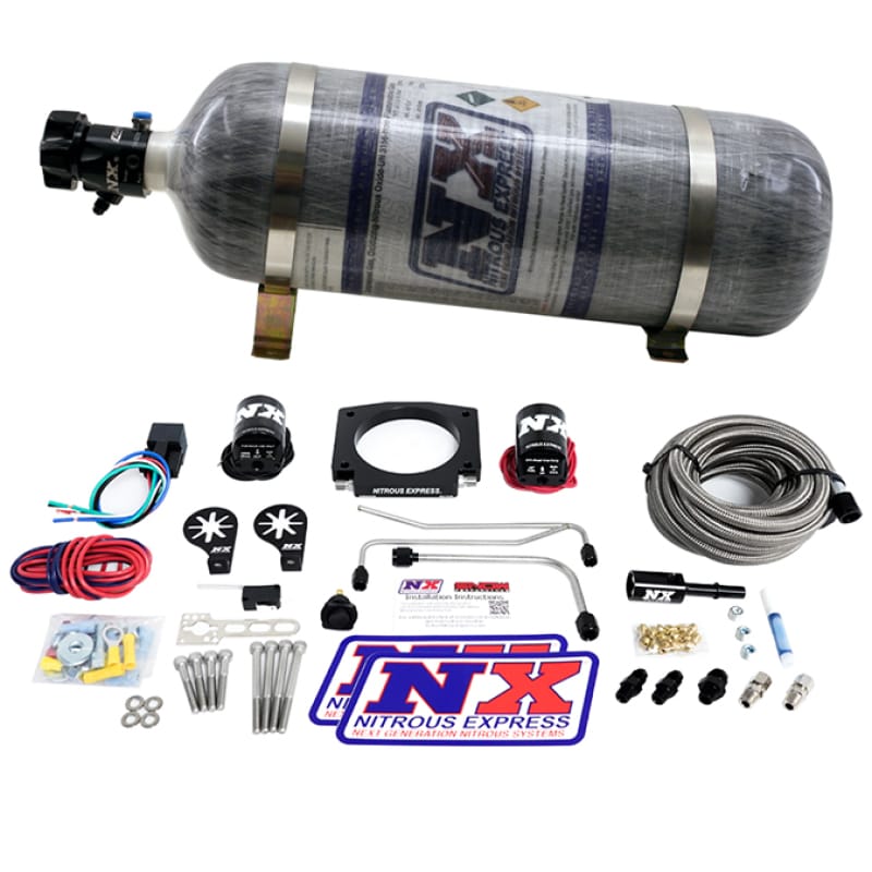 Nitrous Express — Nitrous Express LS Single Entry 90mm Plate Hardline System (50-400hp) w/12lb Bottle
Injection System Kit