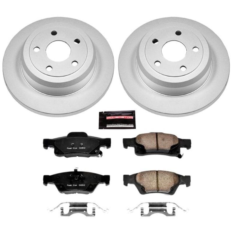 PowerStop — Genuine Geomet Coated Rotor and Low-Dust Ceramic Brake Pad Kit