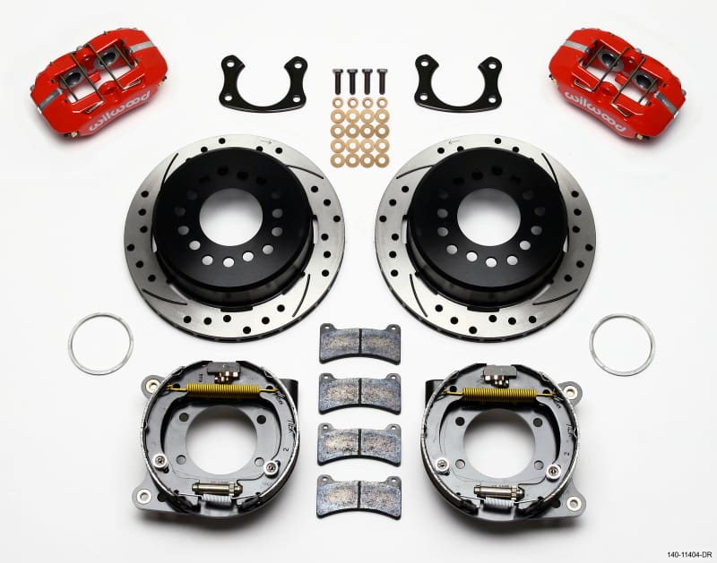 Wilwood — KIT,REAR,DISC/DRUM,BIG FORD,NEW STYLE 2.50 OFF,FRONT MT,1PC 11.00,SRP,RED