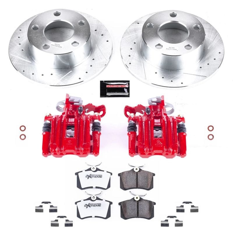 PowerStop — Z26 Street Performance Ceramic Brake Pad, Drilled Slotted Rotor, and Caliper Kit