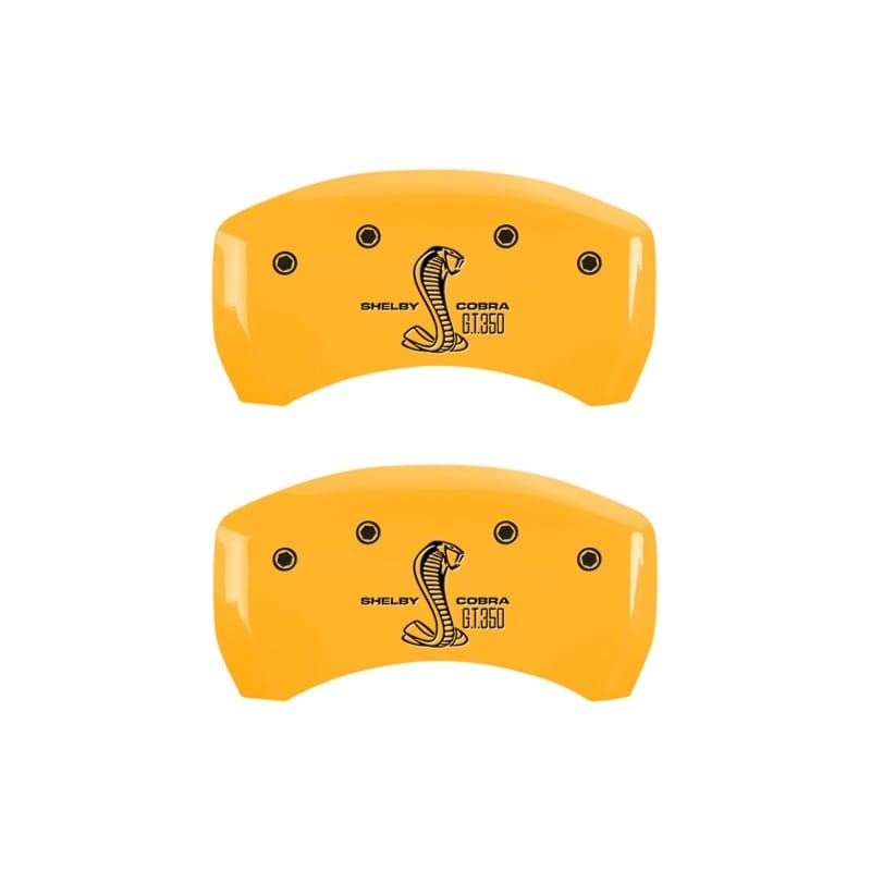 MGP — Set Of 2 Caliper Covers, Engraved Rear: GT350 Shelby & Cobra Yellow Powder Coat 