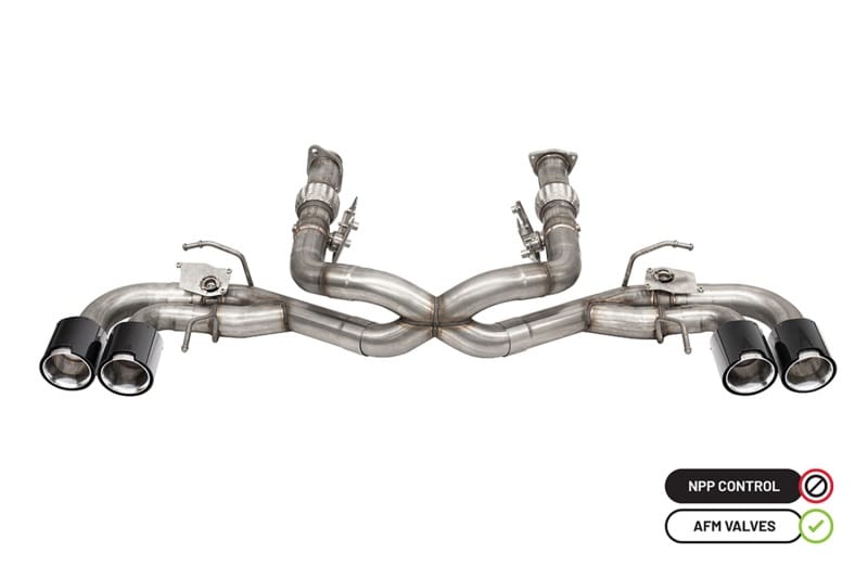 CORSA Performance — 3.0in. Muffler Delete 4 Valve Cat-Back Exhaust System with NPP Sound control wit