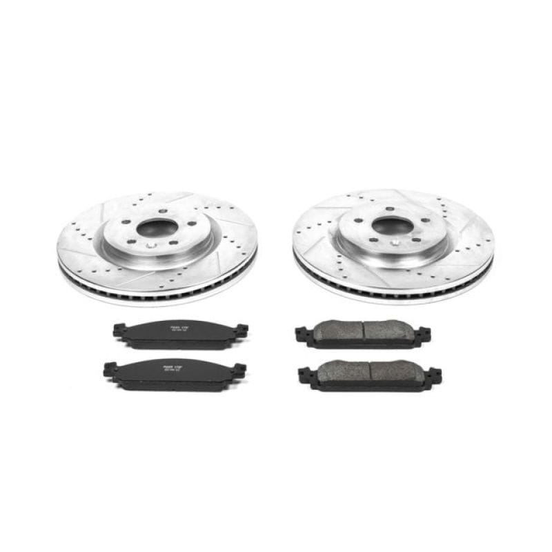 PowerStop — Z23 Daily Driver Carbon-Fiber Ceramic Brake Pad and Drilled & Slotted Rotor Kit