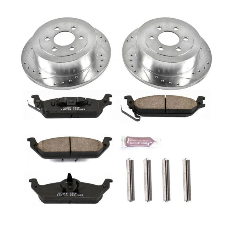 PowerStop — Z23 Daily Driver Carbon-Fiber Ceramic Brake Pad and Drilled & Slotted Rotor Kit