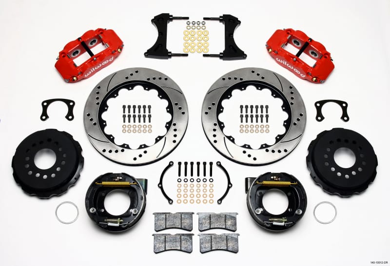 Wilwood — KIT,REAR,BIG FORD,NEW,2.50 OFFSET,FNSL4R 14.00,DRILLED,RED