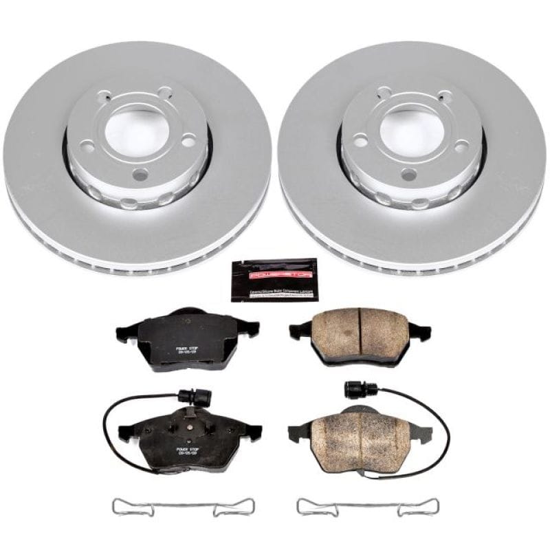 PowerStop — Genuine Geomet Coated Rotor and Carbon-Fiber Ceramic Brake Pad Kit