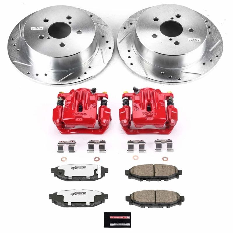PowerStop — Z26 Street Performance Ceramic Brake Pad, Drilled Slotted Rotor, and Caliper Kit