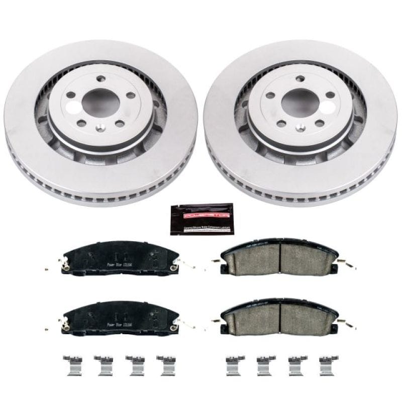 PowerStop — Genuine Geomet Coated Rotor and Low-Dust Ceramic Brake Pad Kit