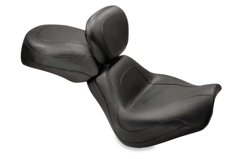 Mustang Motorcycle — Mustang 00-07 Harley Softail Deuce Sport Touring Solo Seat w/Driver Backrest - Black