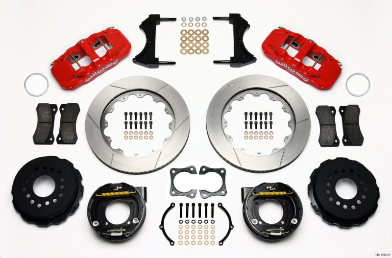 Wilwood — KIT,REAR,OLDS/PONT,2.81 OFFSET,AERO4 14.00 ROTOR,RED