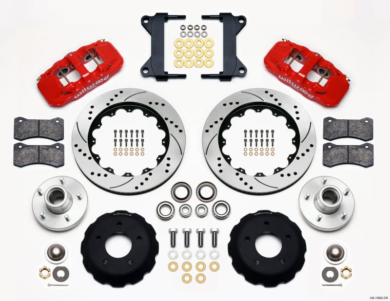 Wilwood — KIT,FRONT,C-10 CPP SPINDLE,AERO6,14.00 ROTOR,DRILLED,RED