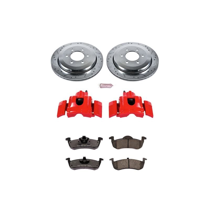 PowerStop — Z36 Truck and SUV Ceramic Brake Pad, Drilled & Slotted Rotor, and Caliper Kit