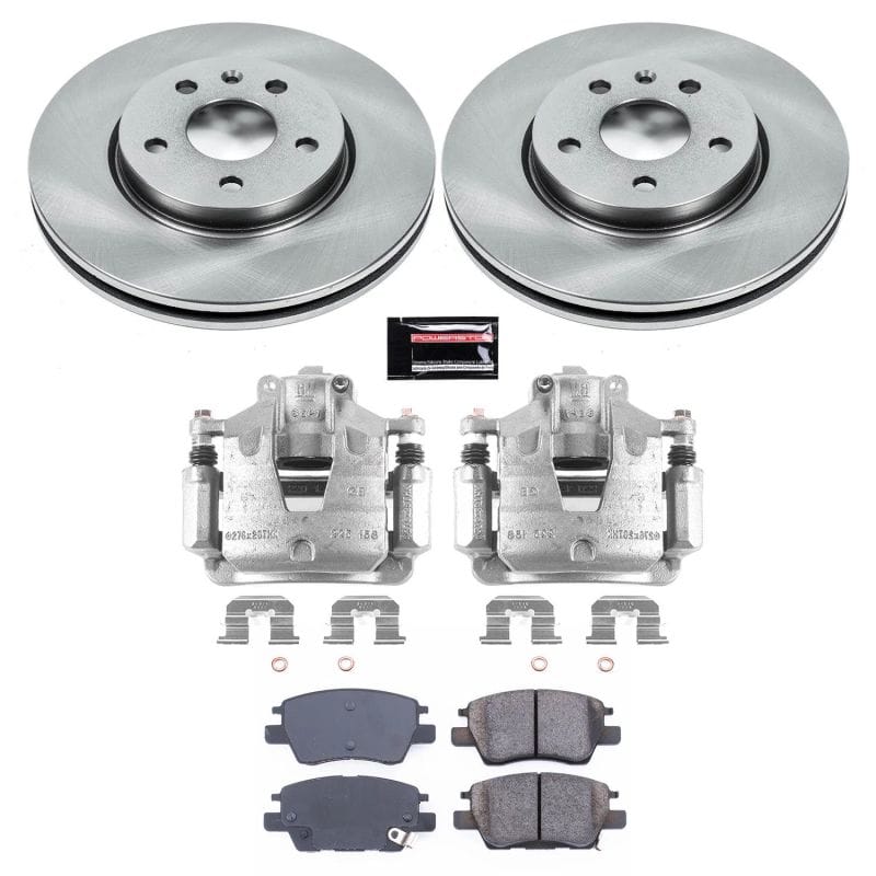 PowerStop — OE Stock Replacement Low-Dust Ceramic Brake Pad, Rotor and Caliper Kit