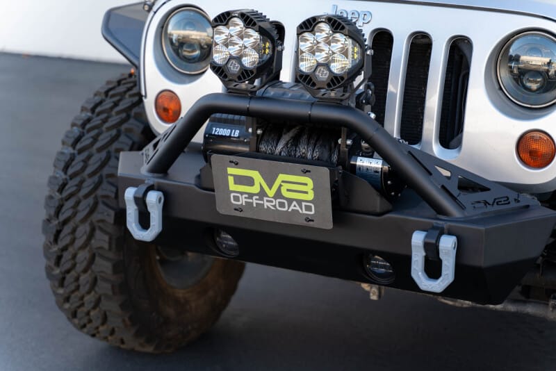 DV8 Offroad — Fairlead Mounted Flip-Up License Plate Bracket