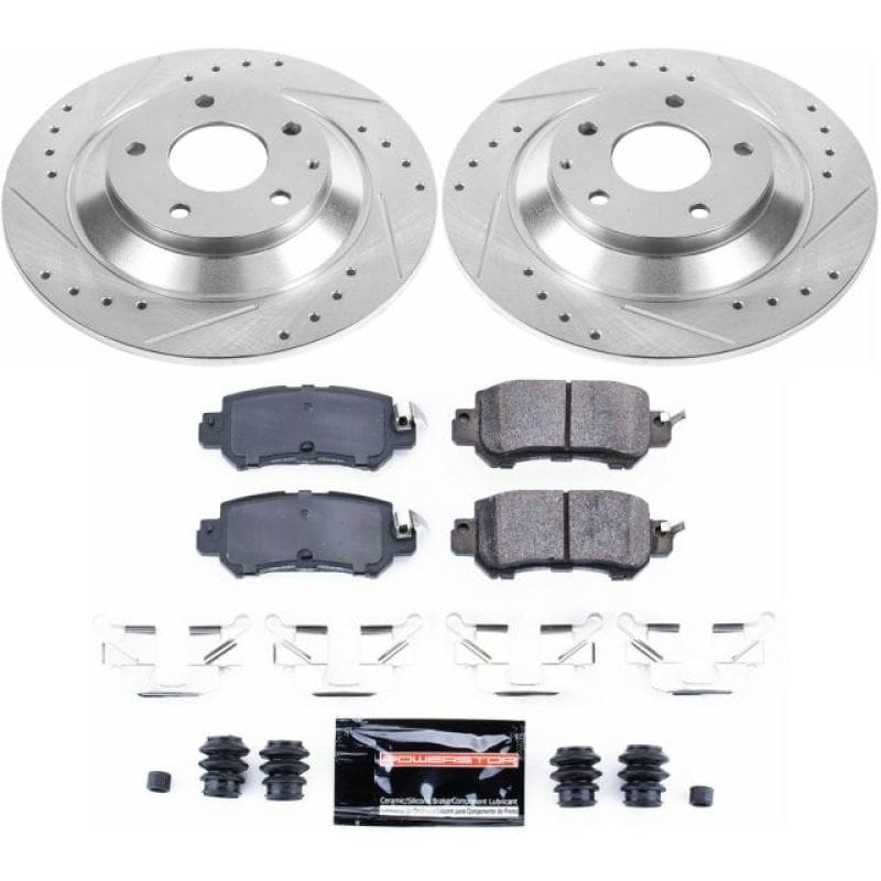 PowerStop — Z23 Daily Driver Carbon-Fiber Ceramic Brake Pad and Drilled & Slotted Rotor Kit