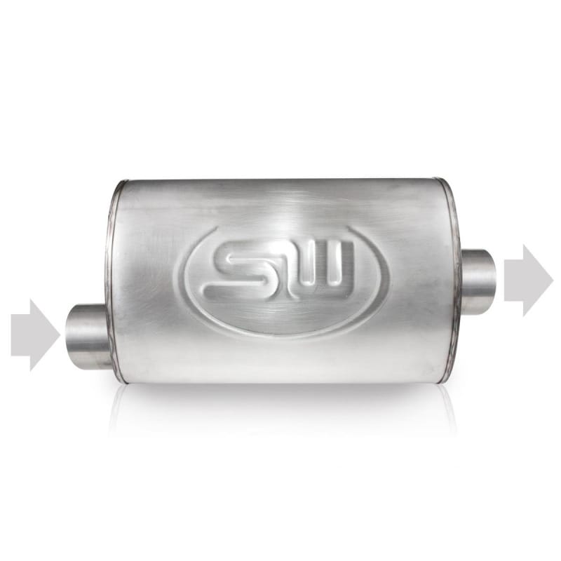 Stainless Works — Stainless Works Turbo Chambered Muffler 2-1/2" Offset Inlet And Center Outlet
