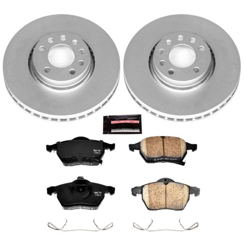 PowerStop — Genuine Geomet Coated Rotor and Carbon-Fiber Ceramic Brake Pad Kit