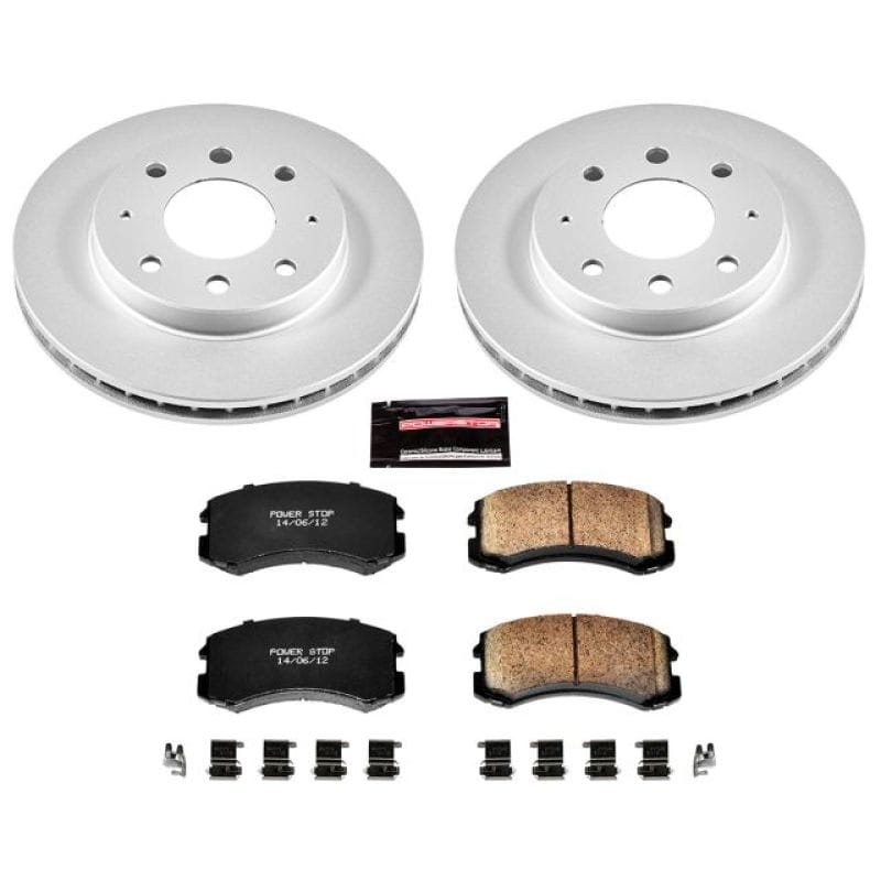PowerStop — Genuine Geomet Coated Rotor and Low-Dust Ceramic Brake Pad Kit