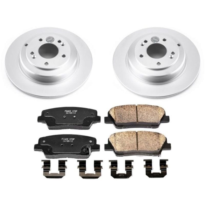 PowerStop — Genuine Geomet Coated Rotor and Low-Dust Ceramic Brake Pad Kit