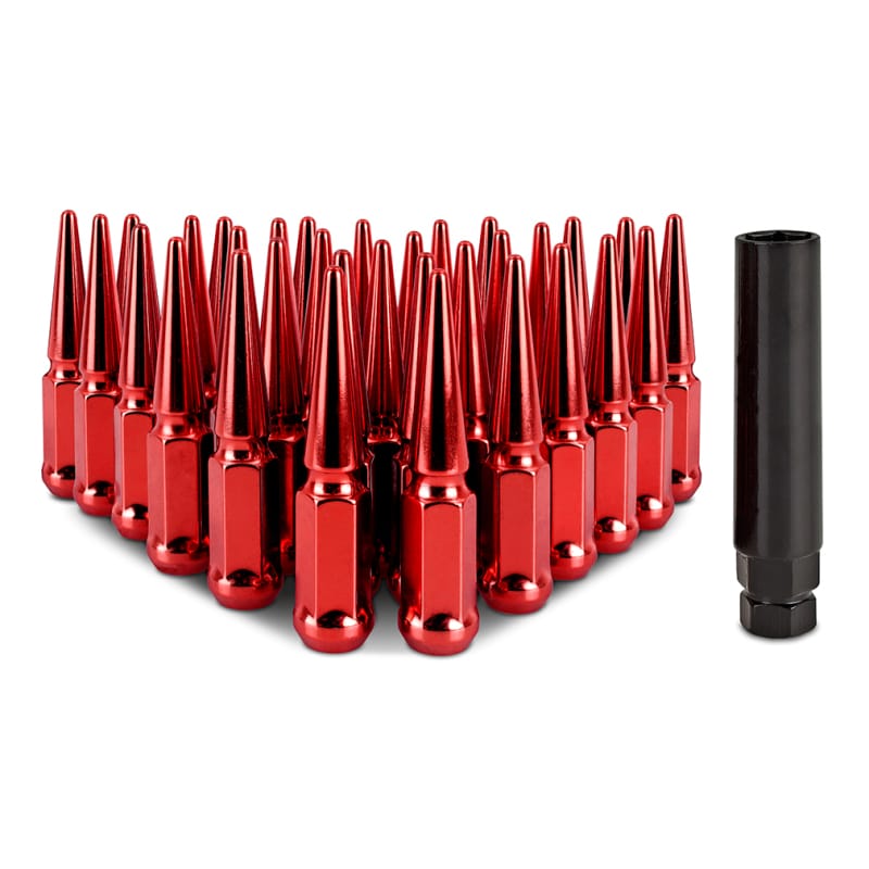 Mishimoto — Spiked Lug Nuts, Red, M14x1.5, 32-PC Set