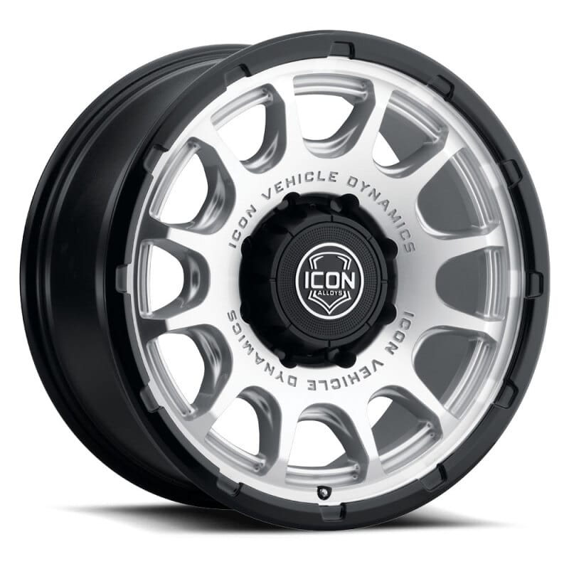 ICON — ICON ALLOYS RANCHO SILVER MACH W GB LIP - 20 X 9 / 8 X 6.5 / 12mm / 5.5" BS