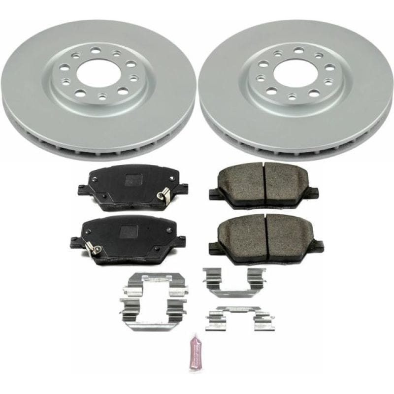 PowerStop — Genuine Geomet Coated Rotor and Low-Dust Ceramic Brake Pad Kit