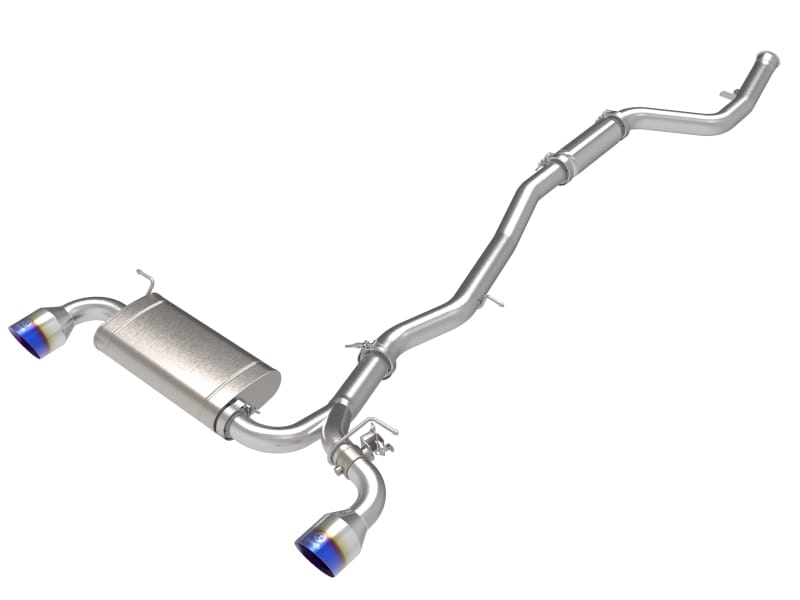 aFe — Takeda 3 IN to 2-1/2 IN 304 Stainless Steel Cat-Back Exhaust System w/ Blue Ti